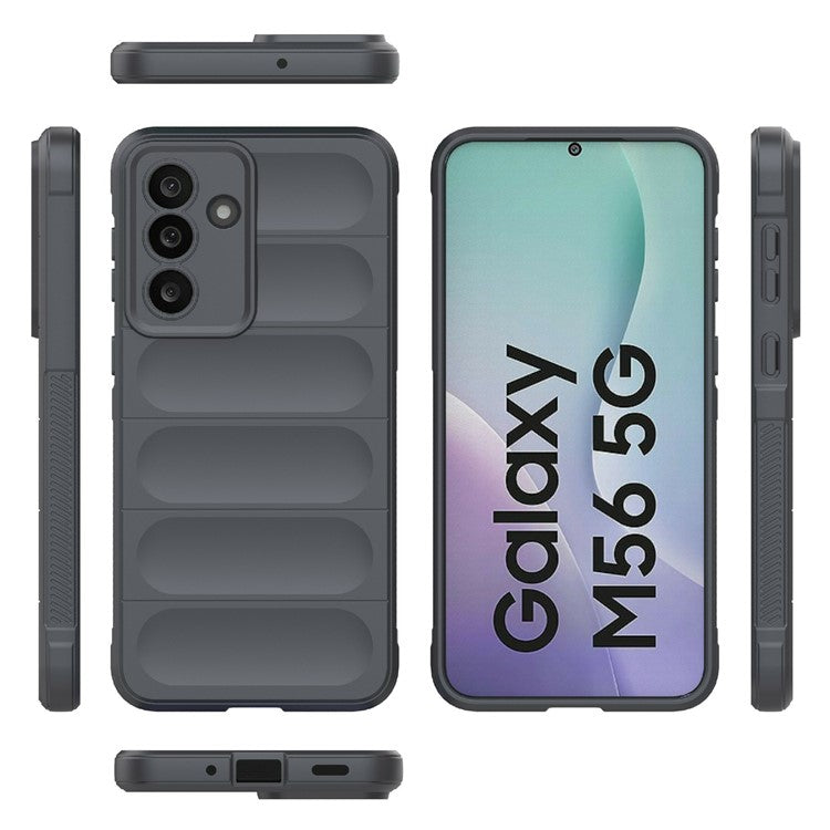 For Samsung Galaxy M56 5G Case Anti-Drop Soft TPU Rugged Phone Back Cover - Dark Grey