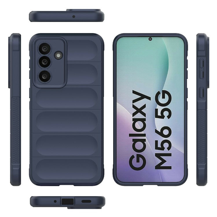 For Samsung Galaxy M56 5G Case Anti-Drop Soft TPU Rugged Phone Back Cover - Dark Blue