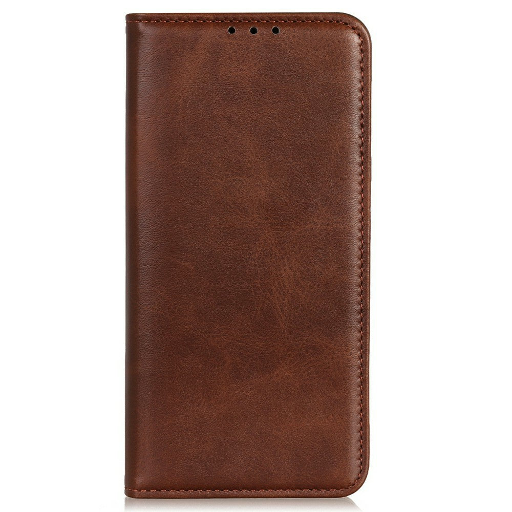 For iPhone 17 Pro Max Case Split Leather Flip Wallet Phone Cover - Coffee