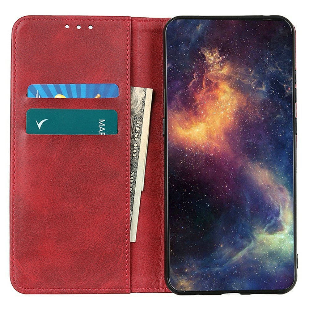 For iPhone 17 Pro Max Case Split Leather Flip Wallet Phone Cover - Red