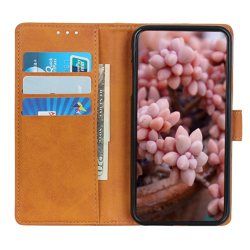For iPhone 17 Pro Max Case Cowhide Texture Leather Wallet Stand Phone Cover - Brown