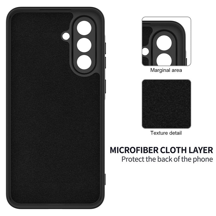 For Samsung Galaxy F56 5G  /  M56 5G Liquid Silicone Case Phone Back Cover with Hand Strap - Black