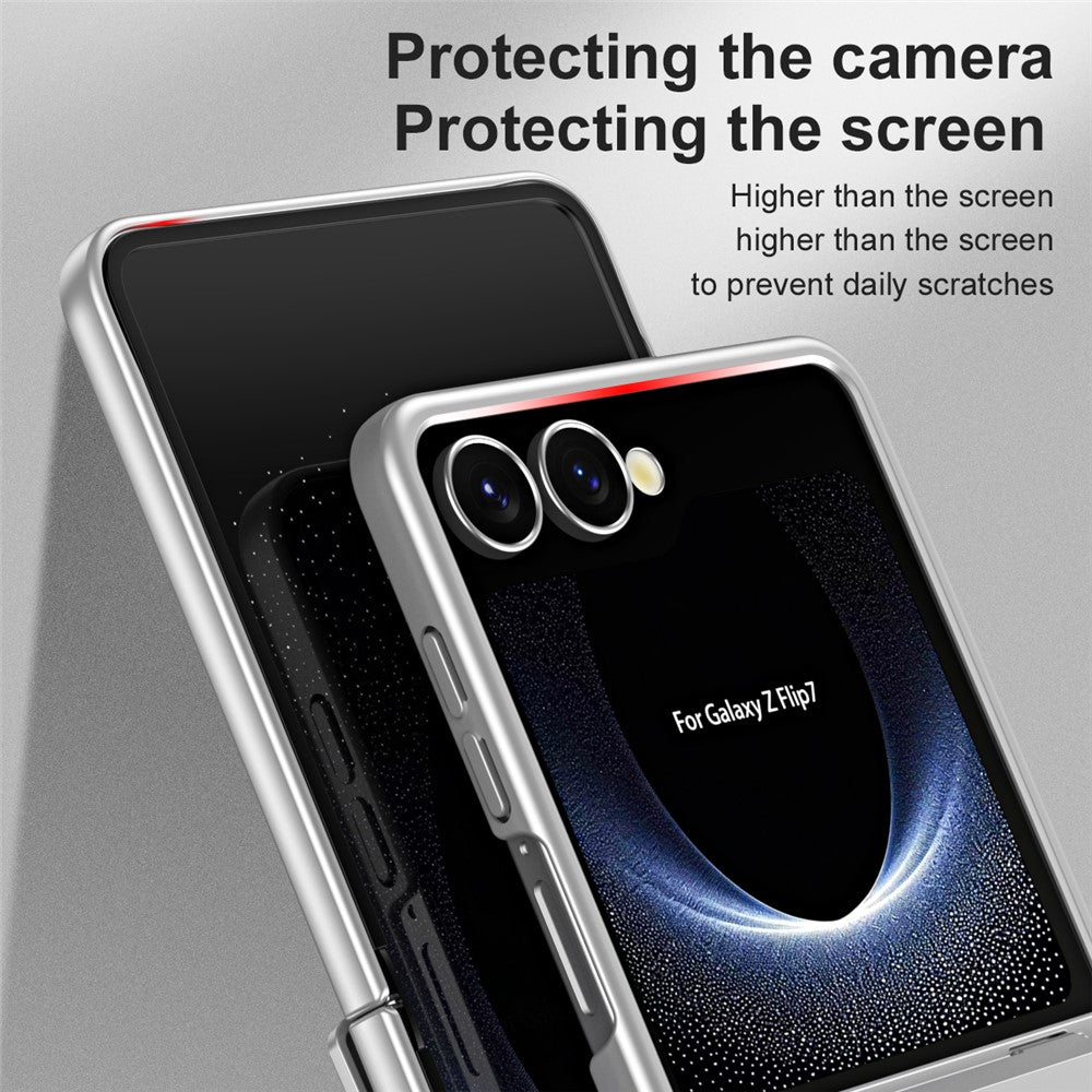 For Samsung Galaxy Z Flip7 5G Case Electroplating Hard PC Protective Phone Cover - Silver