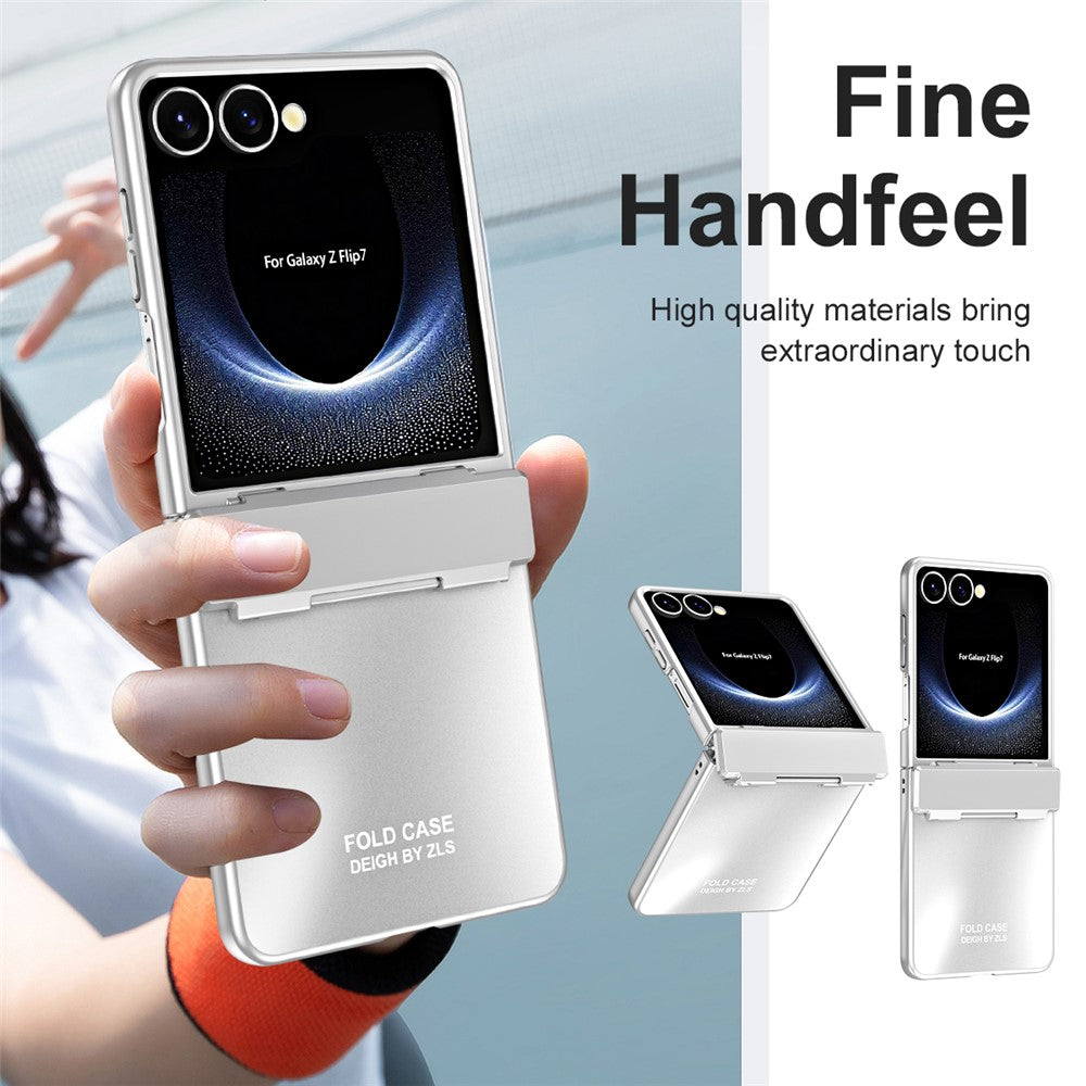 For Samsung Galaxy Z Flip7 5G Case Electroplating Hard PC Protective Phone Cover - Silver