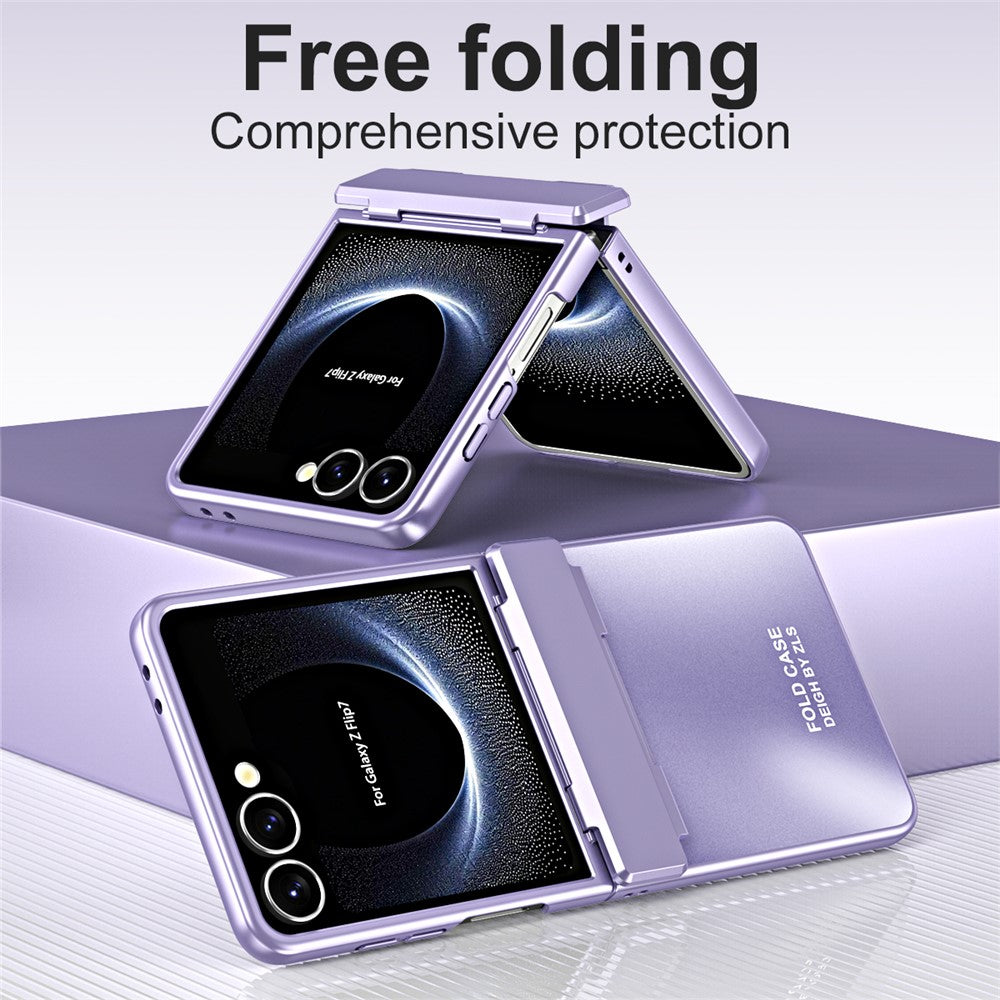 For Samsung Galaxy Z Flip7 5G Case Electroplating Hard PC Protective Phone Cover - Purple