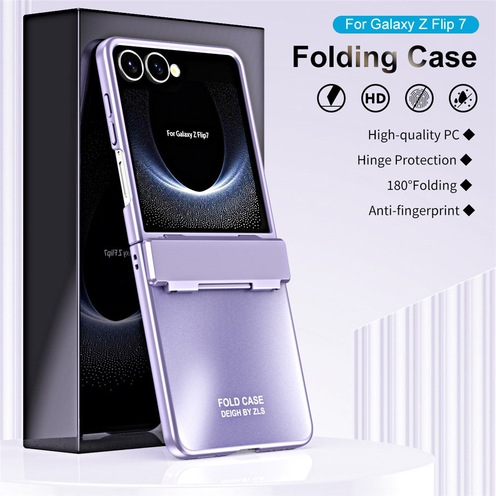 For Samsung Galaxy Z Flip7 5G Case Electroplating Hard PC Protective Phone Cover - Purple