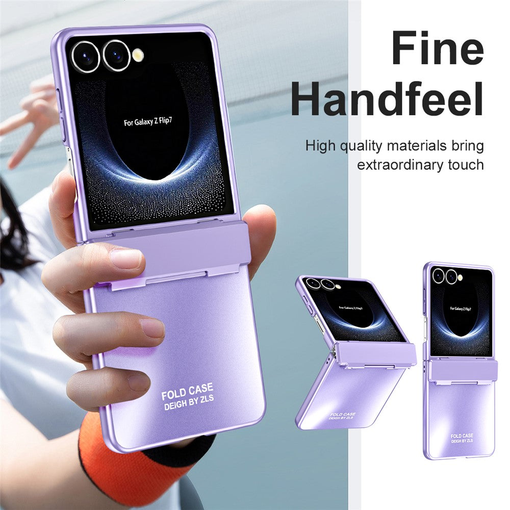 For Samsung Galaxy Z Flip7 5G Case Electroplating Hard PC Protective Phone Cover - Purple