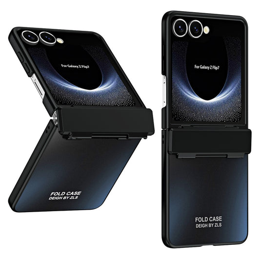 For Samsung Galaxy Z Flip7 5G Case Electroplating Hard PC Protective Phone Cover - Black