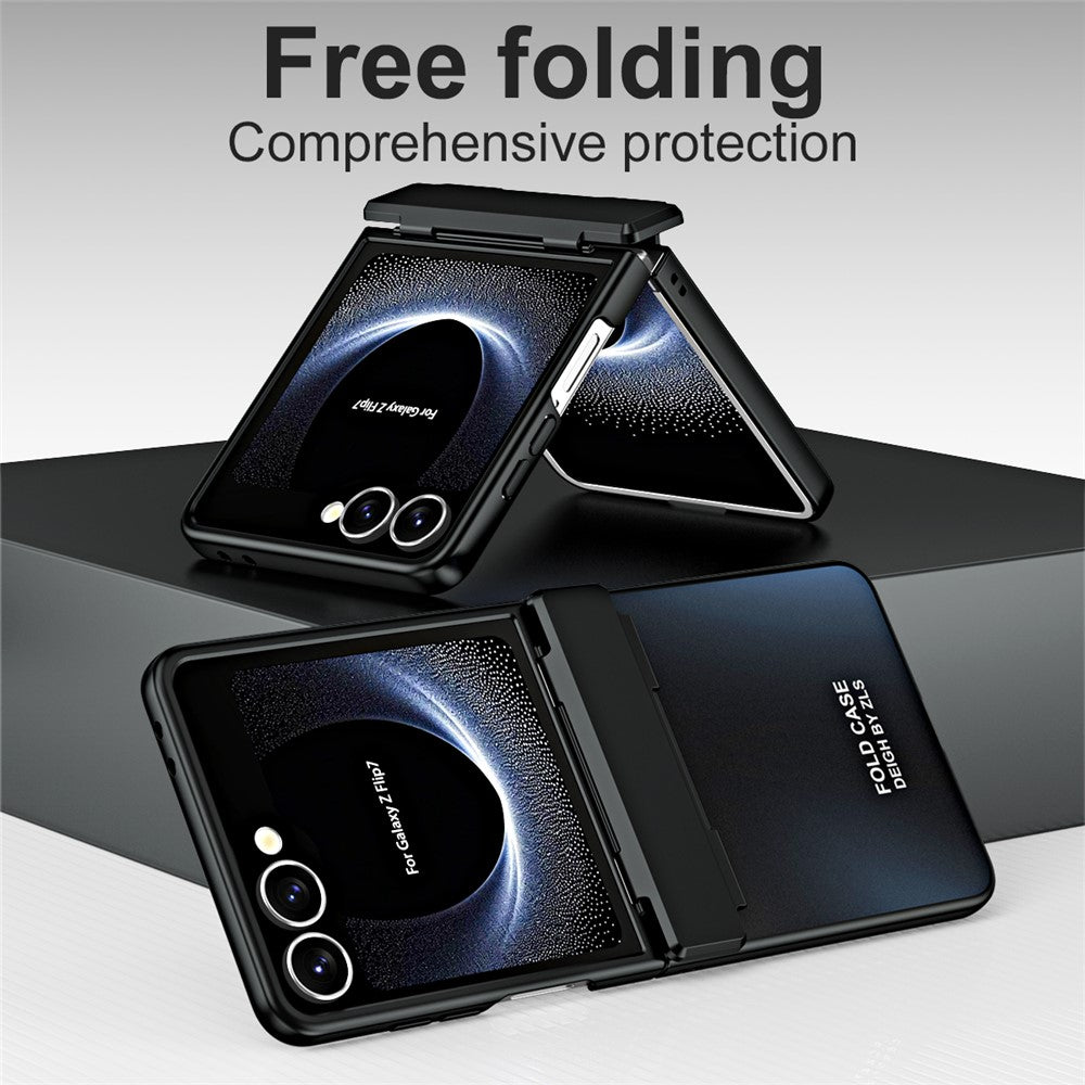 For Samsung Galaxy Z Flip7 5G Case Electroplating Hard PC Protective Phone Cover - Black