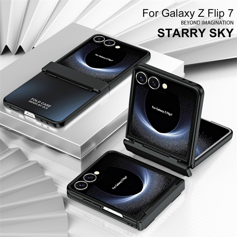 For Samsung Galaxy Z Flip7 5G Case Electroplating Hard PC Protective Phone Cover - Black