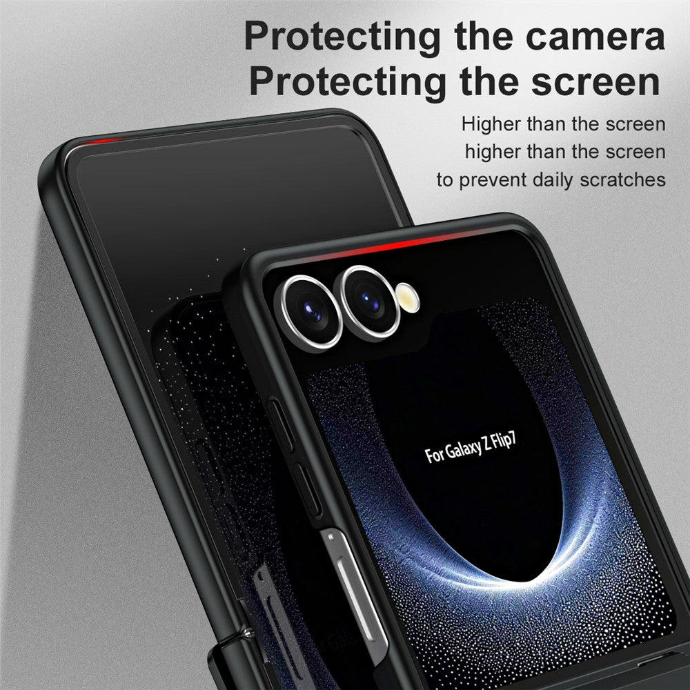 For Samsung Galaxy Z Flip7 5G Case Electroplating Hard PC Protective Phone Cover - Black