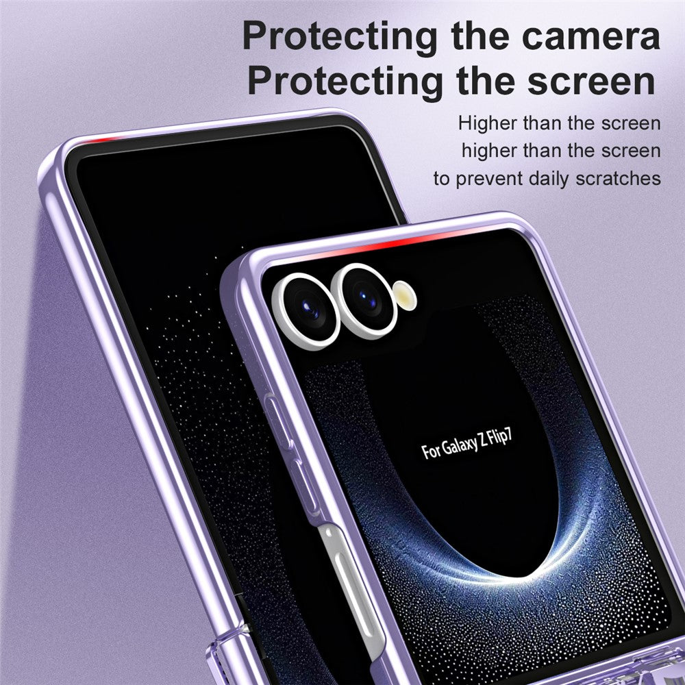 For Samsung Galaxy Z Flip7 5G Case Mechanical Legend Electroplating PC Phone Cover - Purple