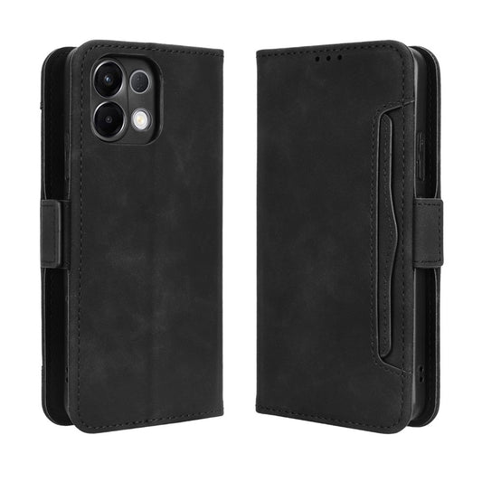 For Oppo K13 5G Leather Case Phone Wallet Cover with Multiple Card Slots - Black