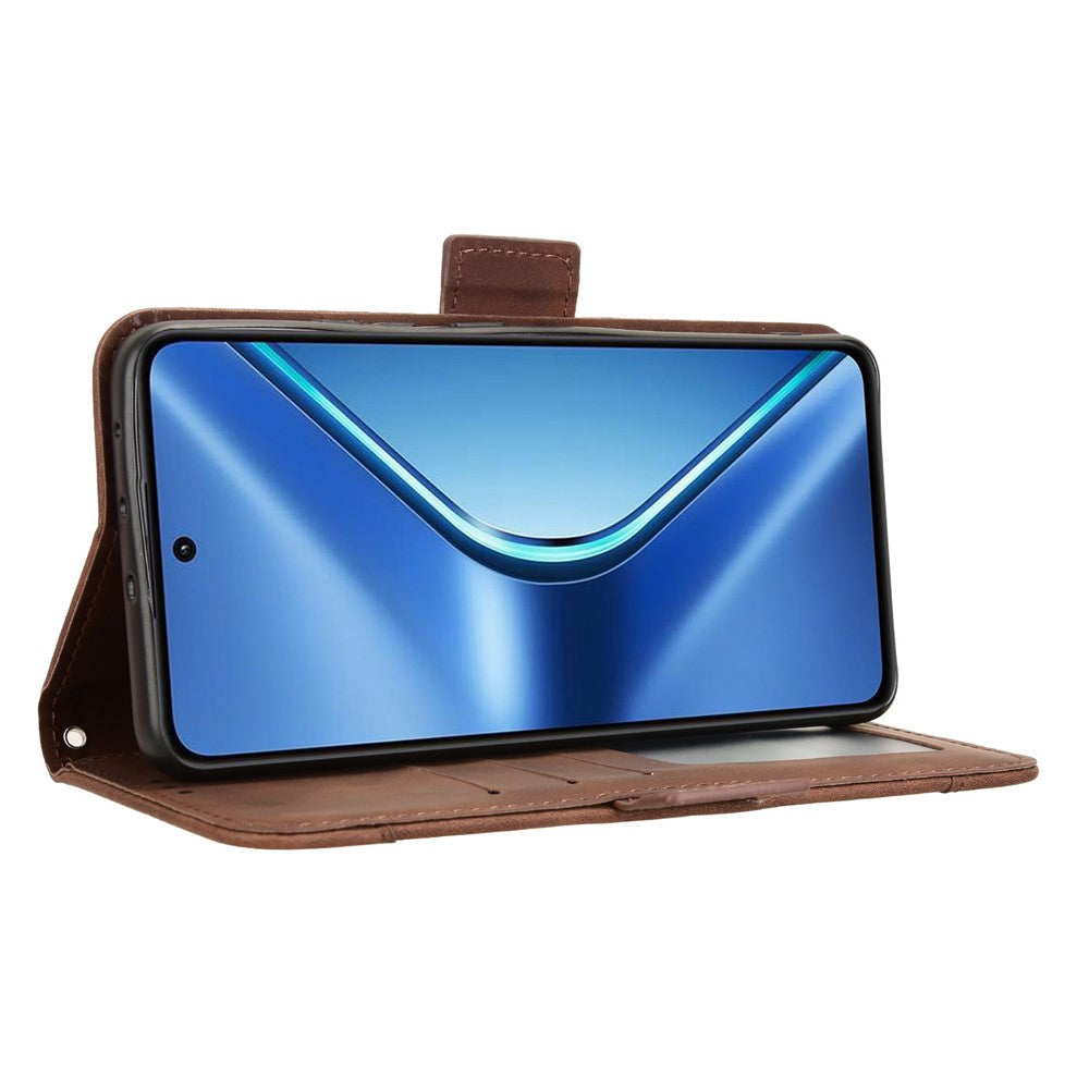 For Oppo K13 5G Leather Case Phone Wallet Cover with Multiple Card Slots - Brown