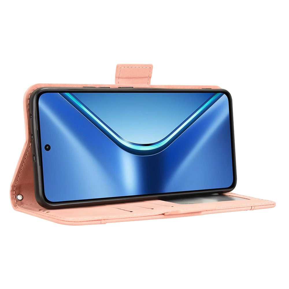 For Oppo K13 5G Leather Case Phone Wallet Cover with Multiple Card Slots - Pink