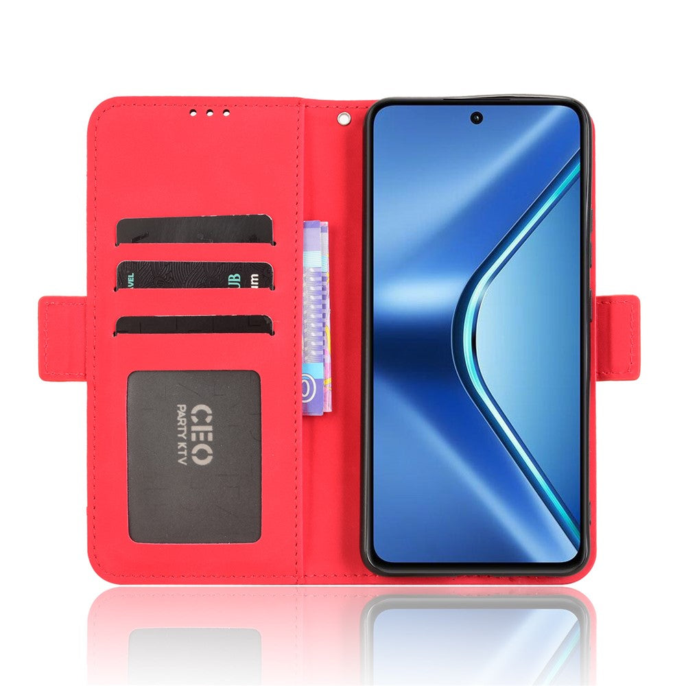 For Oppo K13 5G Leather Case Phone Wallet Cover with Multiple Card Slots - Red