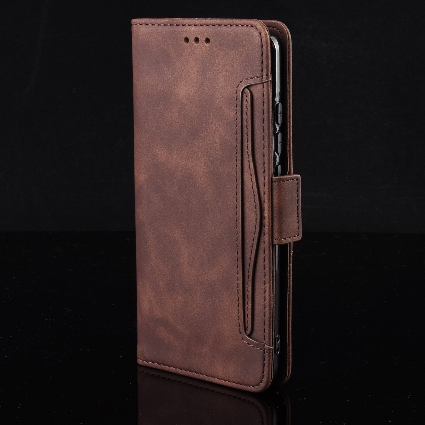 For Samsung Galaxy M56 5G Leather Case Phone Wallet Cover with Multiple Card Slots - Brown