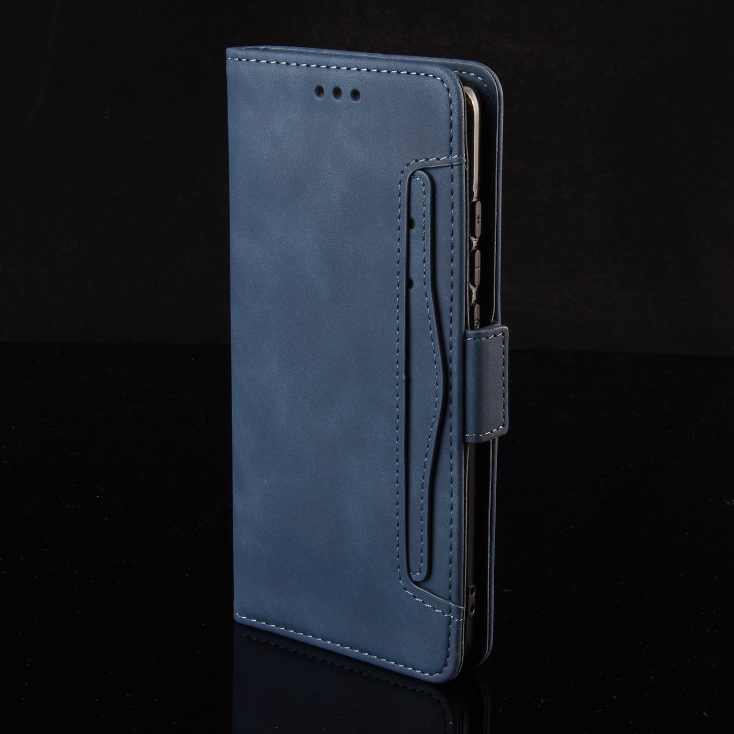 For Samsung Galaxy M56 5G Leather Case Phone Wallet Cover with Multiple Card Slots - Blue