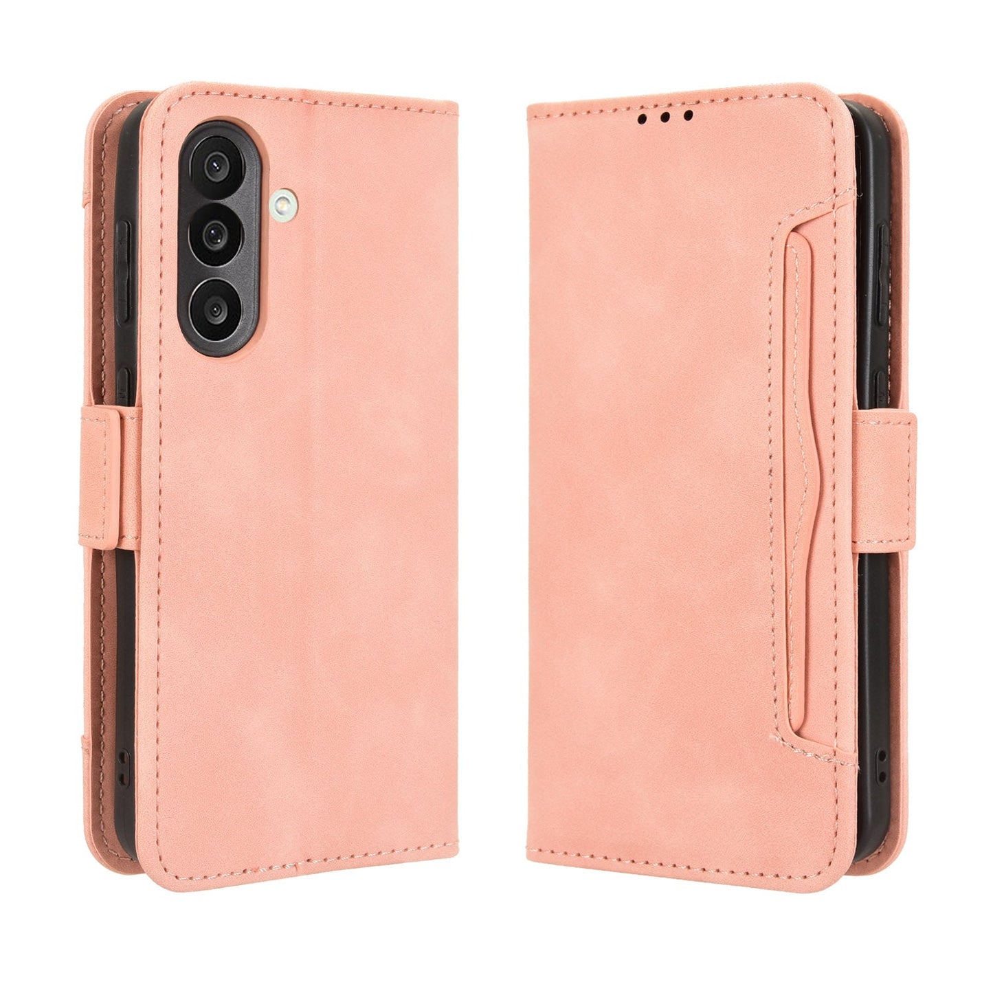 For Samsung Galaxy M56 5G Leather Case Phone Wallet Cover with Multiple Card Slots - Pink