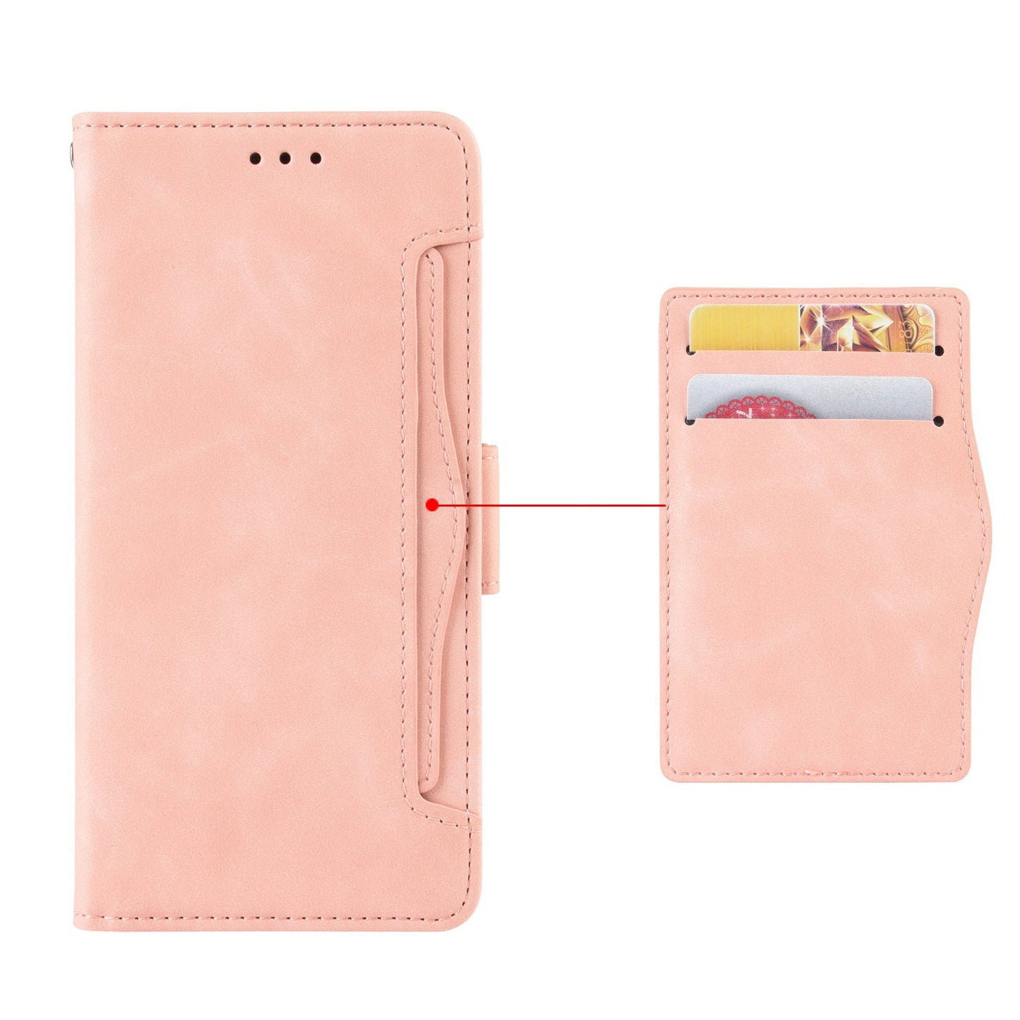 For Samsung Galaxy M56 5G Leather Case Phone Wallet Cover with Multiple Card Slots - Pink
