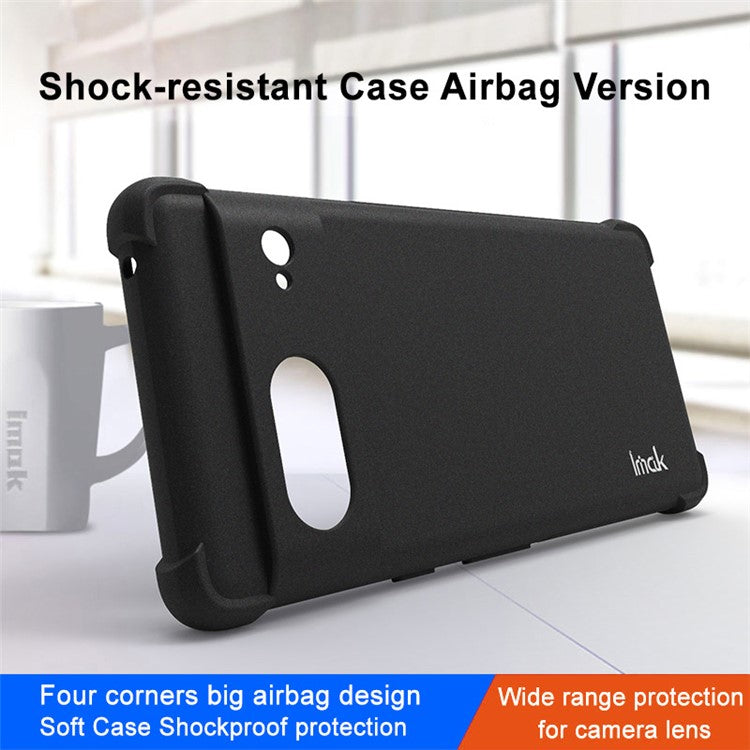 IMAK For Google Pixel 7 5G Matte TPU Phone Case Four Corner Airbag Drop Protection Shockproof Cover - Black