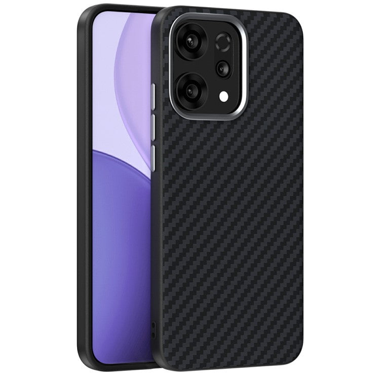 ABEEL For Oppo Reno14 5G (Global) Case Compatible with MagSafe Carbon Fiber Texture Back Cover - Black