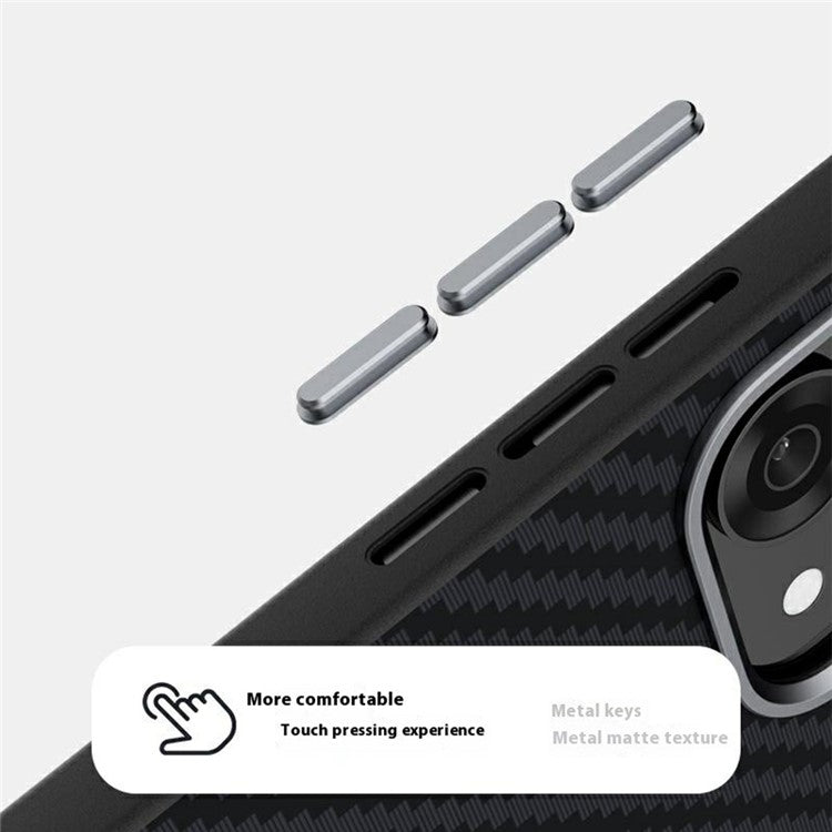ABEEL For Oppo Reno14 5G (Global) Case Compatible with MagSafe Carbon Fiber Texture Back Cover - Black