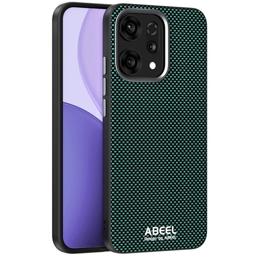ABEEL For Oppo Reno14 5G (Global) Case Compatible with MagSafe Printed PC TPU Aluminum Alloy Leather Phone Cover - Green