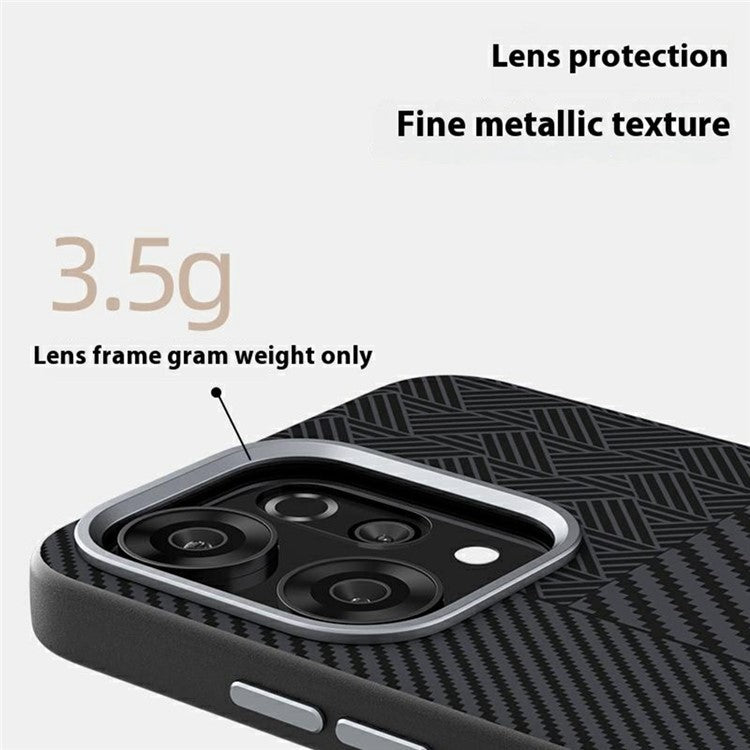 ABEEL For Oppo Reno14 5G (Global) Case PC + TPU + Aluminum Alloy + PU Leather Phone Cover Compatible with MagSafe - Texture 1