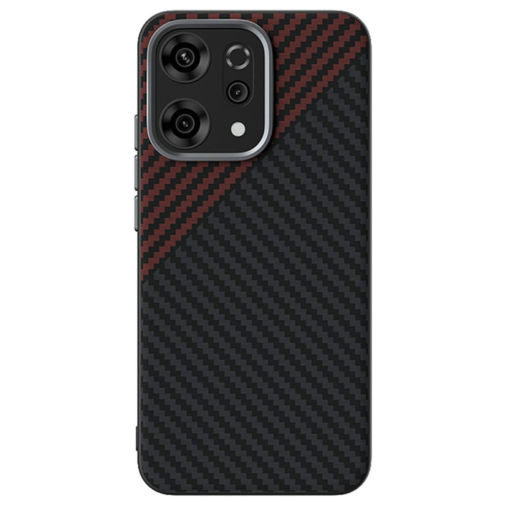 ABEEL For Oppo Reno14 Pro 5G (Global) Case Compatible with MagSafe Carbon Fiber Texture Back Cover - Black  /  Red