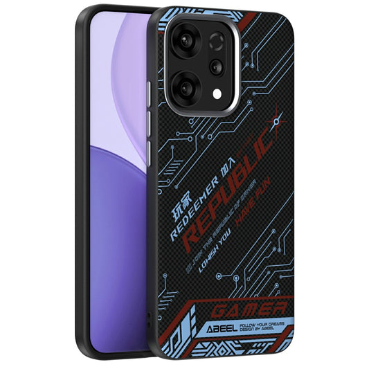 ABEEL For Oppo Reno14 Pro 5G (Global) Case Compatible with MagSafe Printed PC TPU Aluminum Alloy Leather Phone Cover - Outstanding No. 4