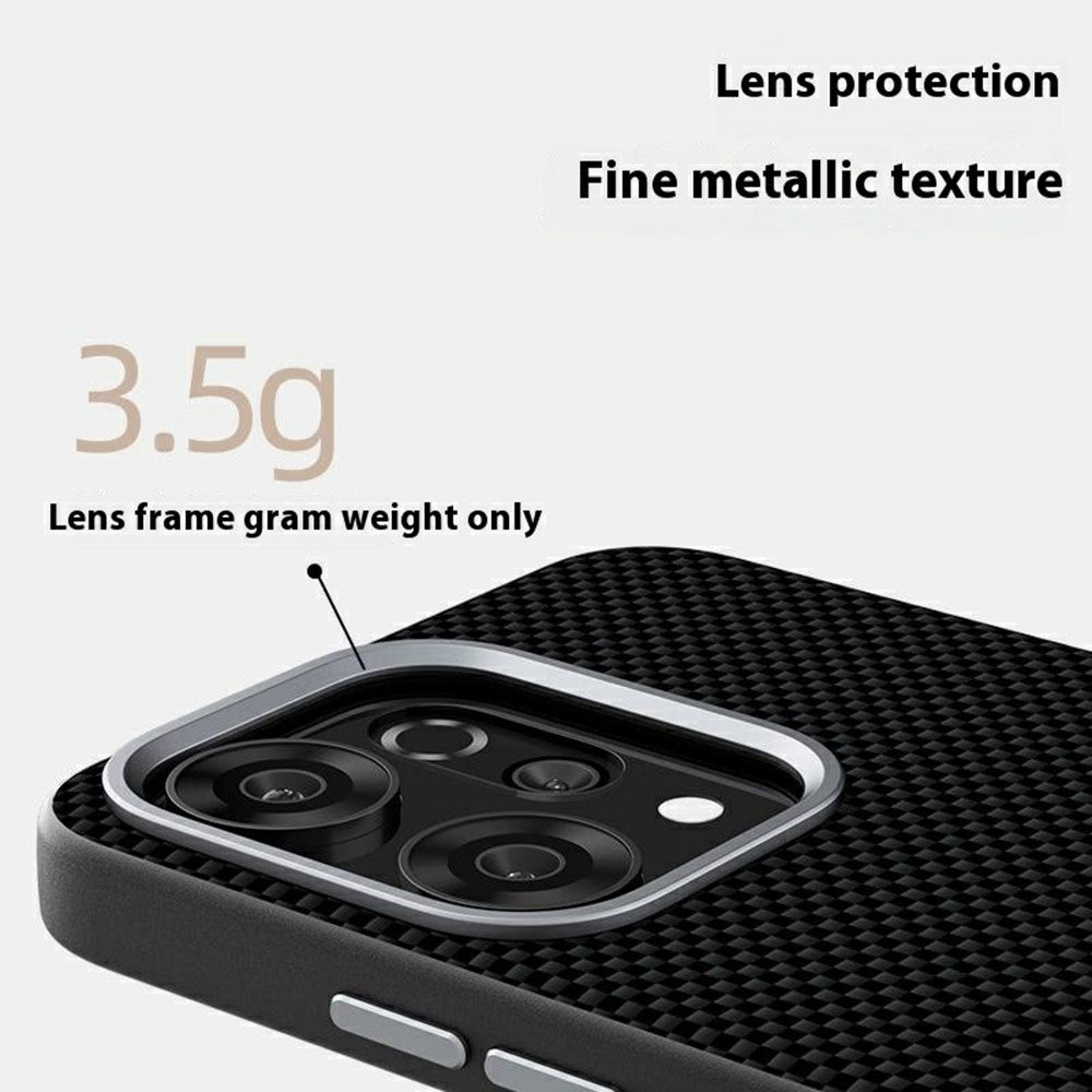 ABEEL For Oppo Reno14 Pro 5G (Global) Case Compatible with MagSafe Printed PC TPU Aluminum Alloy Leather Phone Cover - Black