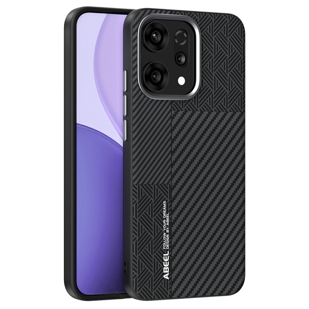 ABEEL For Oppo Reno14 Pro 5G (Global) Case PC + TPU + Aluminum Alloy + PU Leather Phone Cover Compatible with MagSafe - Texture 1