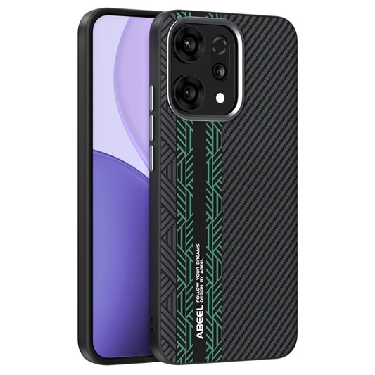 ABEEL For Oppo Reno14 Pro 5G (Global) Case PC + TPU + Aluminum Alloy + PU Leather Phone Cover Compatible with MagSafe - Texture 2