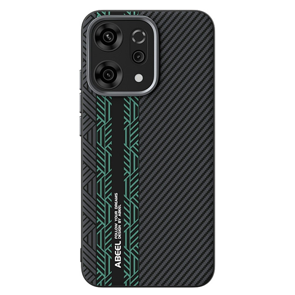 ABEEL For Oppo Reno14 Pro 5G (Global) Case PC + TPU + Aluminum Alloy + PU Leather Phone Cover Compatible with MagSafe - Texture 2