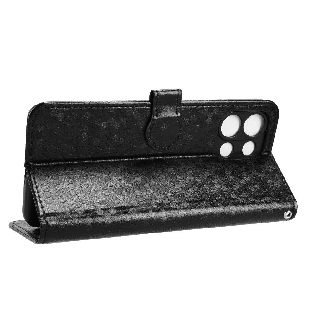 For Oppo K13 5G  /  K12s Wallet Case Dot Pattern Imprint PU Leather Phone Cover - Black