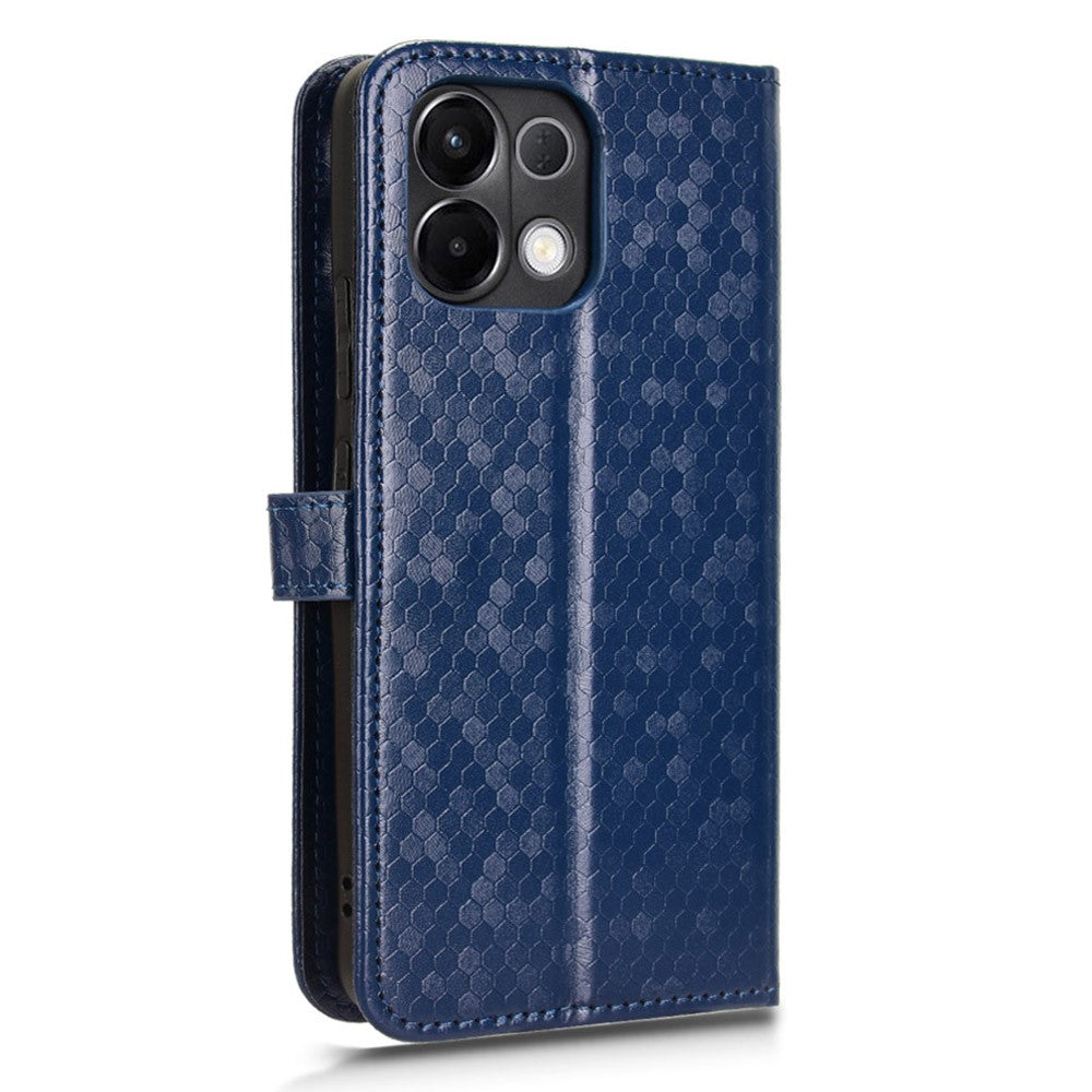 For Oppo K13 5G  /  K12s Wallet Case Dot Pattern Imprint PU Leather Phone Cover - Dark Blue