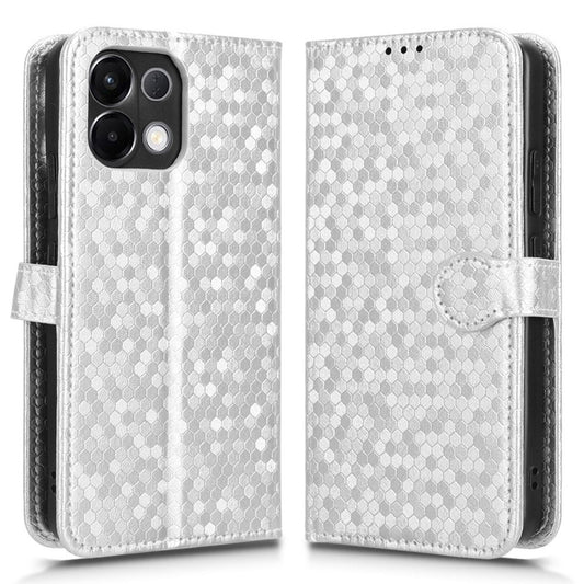 For Oppo K13 5G  /  K12s Wallet Case Dot Pattern Imprint PU Leather Phone Cover - Silver