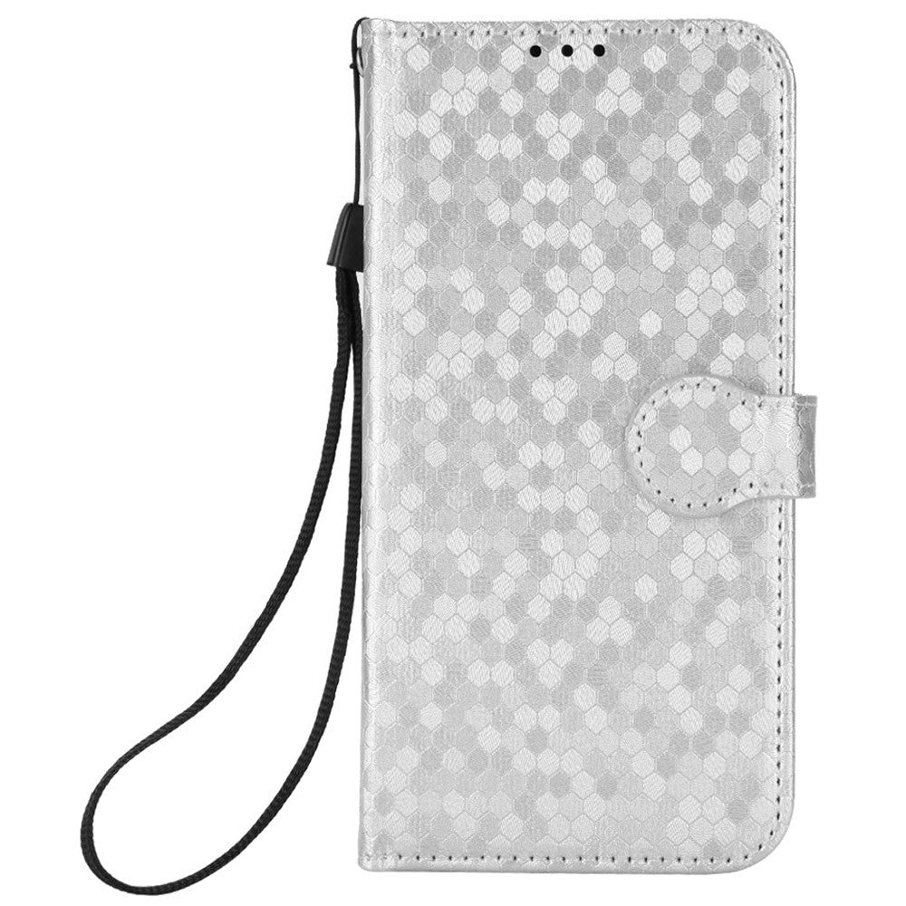 For Oppo K13 5G  /  K12s Wallet Case Dot Pattern Imprint PU Leather Phone Cover - Silver