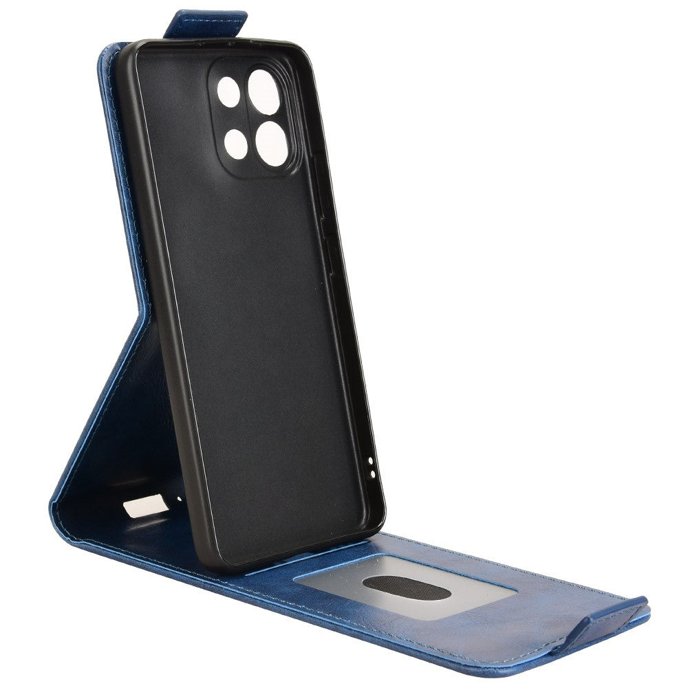 For Oppo K13 5G  /  K12s Stand Case Magnetic Clasp Vertical Flip Leather Phone Cover with Card Holder - Dark Blue