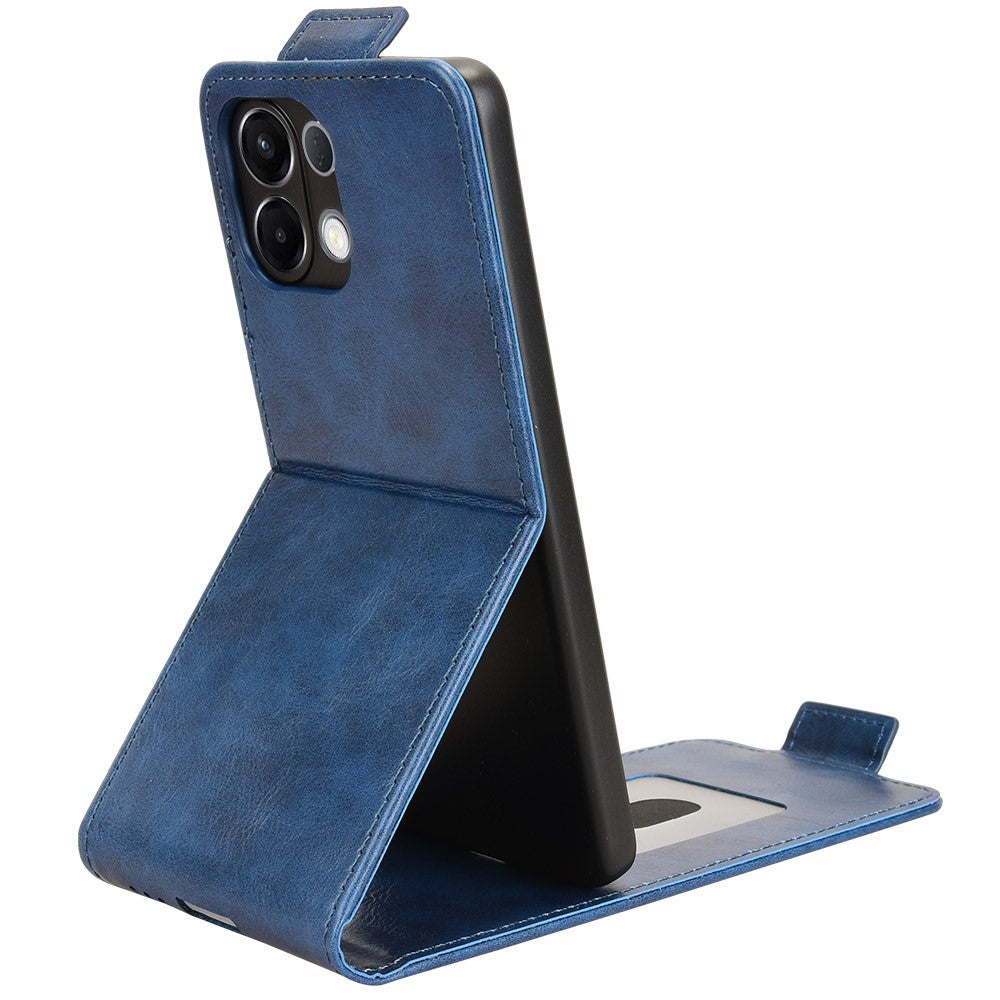 For Oppo K13 5G  /  K12s Stand Case Magnetic Clasp Vertical Flip Leather Phone Cover with Card Holder - Dark Blue