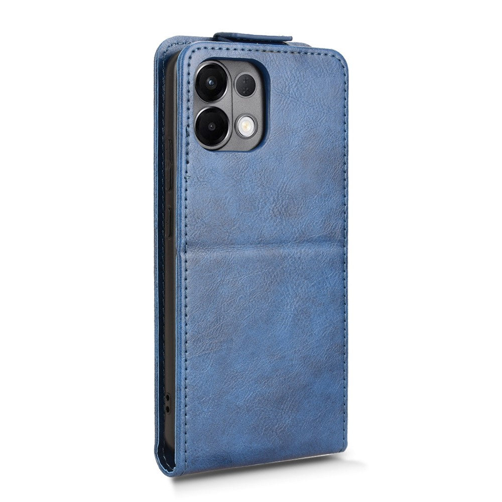 For Oppo K13 5G  /  K12s Stand Case Magnetic Clasp Vertical Flip Leather Phone Cover with Card Holder - Dark Blue