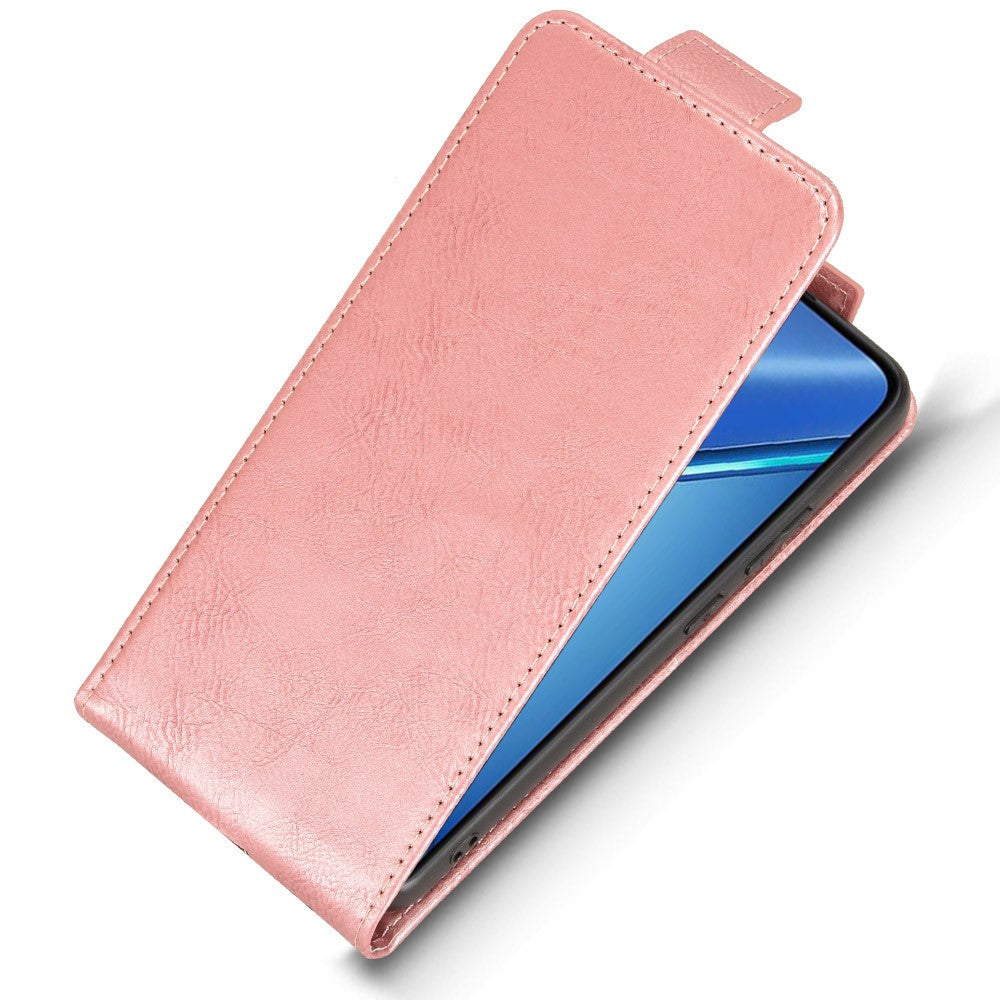 For Oppo K13 5G  /  K12s Stand Case Magnetic Clasp Vertical Flip Leather Phone Cover with Card Holder - Rose Gold