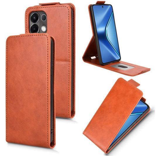 For Oppo K13 5G  /  K12s Stand Case Magnetic Clasp Vertical Flip Leather Phone Cover with Card Holder - Orange