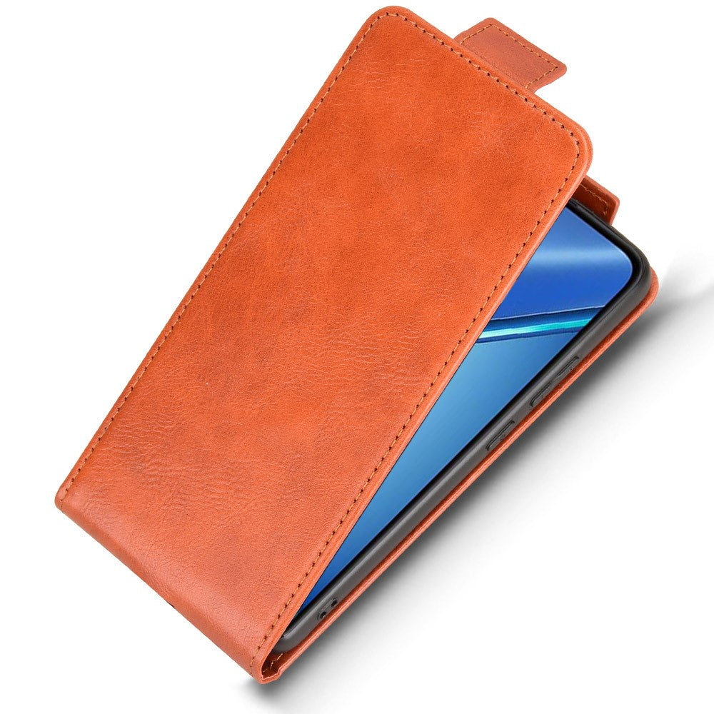 For Oppo K13 5G  /  K12s Stand Case Magnetic Clasp Vertical Flip Leather Phone Cover with Card Holder - Orange