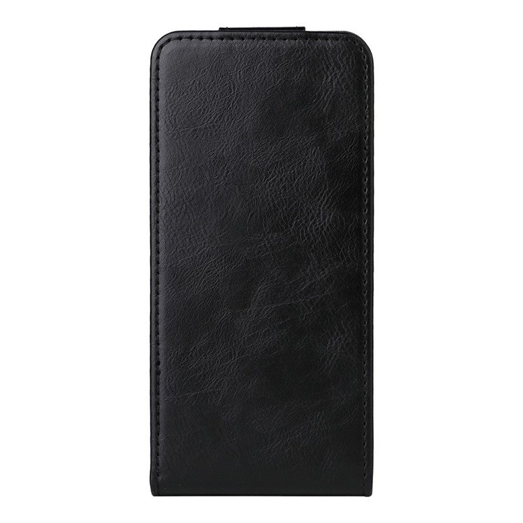 For Samsung Galaxy M56 5G Stand Case Magnetic Clasp Vertical Flip Leather Phone Cover with Card Holder - Black