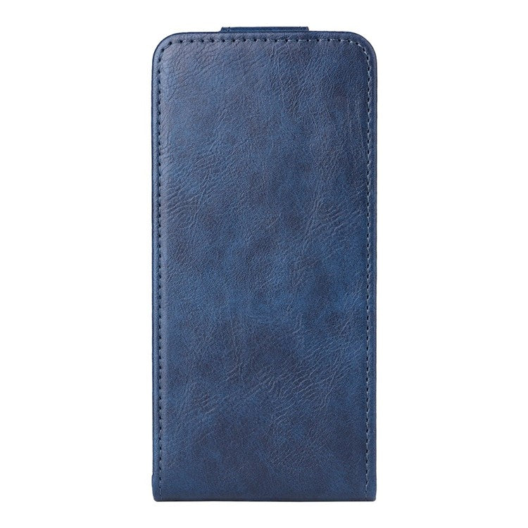 For Samsung Galaxy M56 5G Stand Case Magnetic Clasp Vertical Flip Leather Phone Cover with Card Holder - Dark Blue