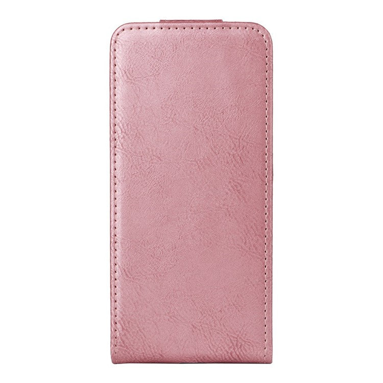 For Samsung Galaxy M56 5G Stand Case Magnetic Clasp Vertical Flip Leather Phone Cover with Card Holder - Rose Gold