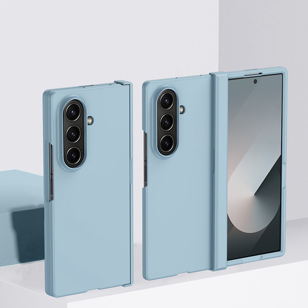 For Samsung Galaxy Z Fold7 5G Case Hinge Protection Skin-Touch PC Phone Cover - Sky Blue