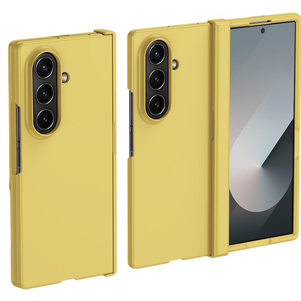 For Samsung Galaxy Z Fold7 5G Case Hinge Protection Skin-Touch PC Phone Cover - Yellow